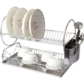 MegaChef Chrome Plated 17.5 Inch Two Shelf Dish Rack at Nordstrom