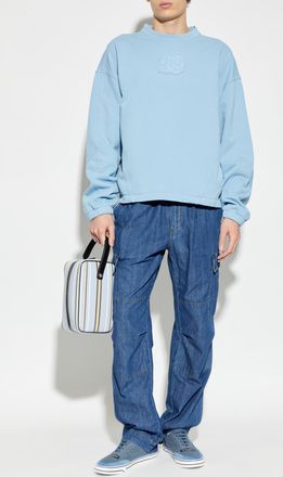 Dolce & Gabbana Sweatshirt With Embroidered Logo, Mens, Blue