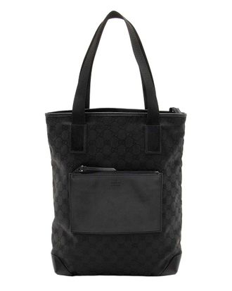 Gucci Black Gg Canvas Front Pocket Tote (Authentic Pre-Loved)