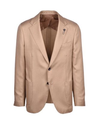 Lardini Beige Cashmere Virgin Wool Silk Jacket
