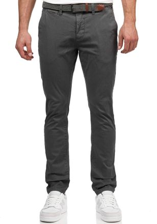 Indicode Chinos INDICODE INGeoport, Herren, Gr. 28, L&auml;nge 32, grau (pewter), Web, Obermaterial: 98% Baumwolle, 2% Elasthan, unifarben, regular fit lang, Hosen 