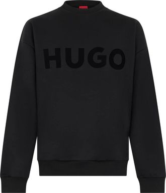 HUGO BOSS Sweater met Logo - Heren - Sweatshirts - Zwart - XL - Katoen - Hoodies & sweatvesten