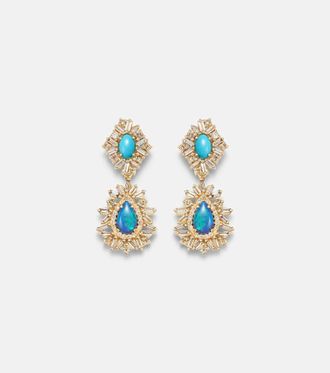 Suzanne Kalan 18kt gold (750/1000) earrings with gemstones
