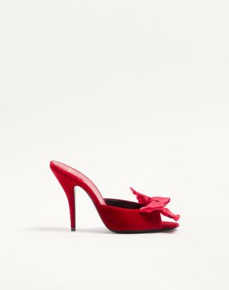 Valentino Garavani Sandalo Slide Marie A In Velluto 105Mm Donna ROSSO V. 36.5