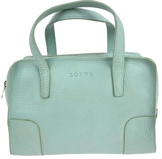 Loewe Amazona Bag Leather Blue Leather Handbag (Pre-Owned)