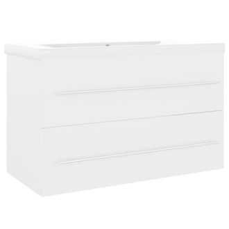 Berkfield Home Sink Cabinet with Built-in Basin White Engineered Wood