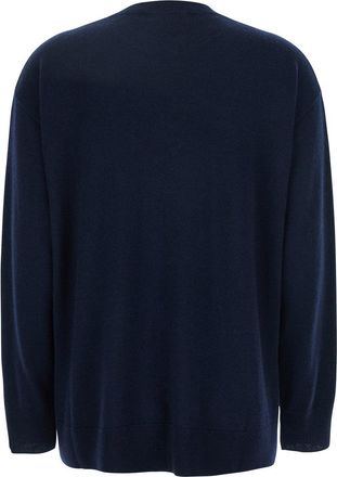 Max Mara Womens Blue Wool Sweater With Dropped Shoulders Tops Top