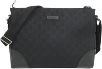 Gucci Pre-owned Cross Body Bags, female, Black, Size: ONE SIZE Pre-owned Vintage Canvas Shoulder Bag