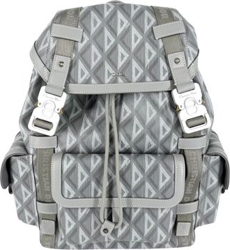 Dior Gray Coated Canvas Leather Backpack (Pre-Owned)