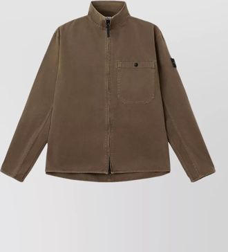 Stone Island organic panama cotton high collar jacket