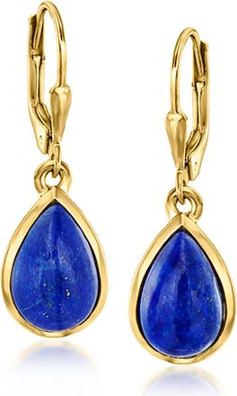 Ross-Simons Lapis Teardrop Earrings in 18kt Gold Over Sterling