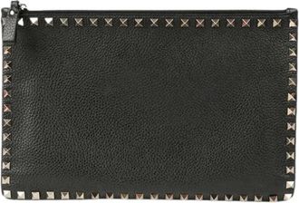 Valentino Pre-owned Clutches, female, Black, Size: ONE SIZE Pre-owned Rockstud Clutch