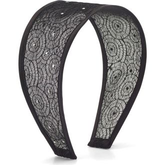 Lelet NY Giselle Embellished Lace Headband in Black at Nordstrom
