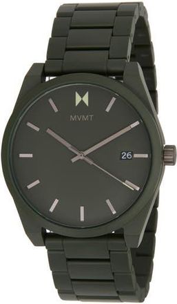 MVMT Watches Element Ceramic Quartz Bracelet Watch, 43mm in Green at Nordstrom Rack