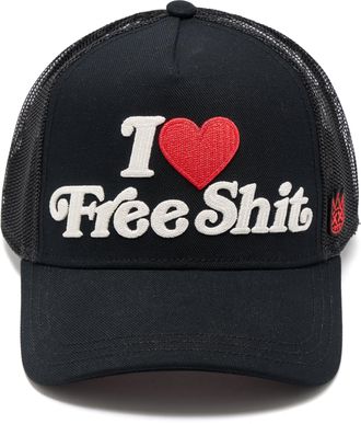 Cult of Individuality Mesh Back Trucker Hat I Love Free Shit In Black