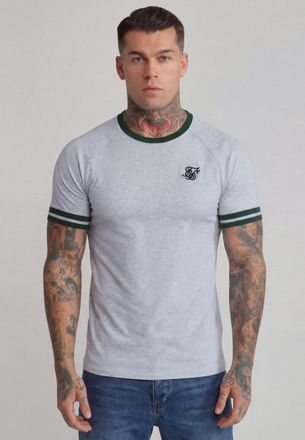 Siksilk Mens Grey Marl,Green Tournament T-Shirt XL