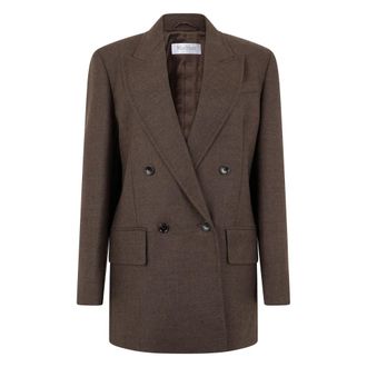 Max Mara Mxspulvino Blazer - Dames - Jassen - Bruin - Maat: 2XS Wol