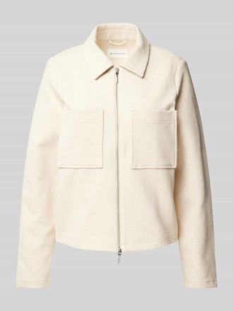 Tom Tailor Regular Fit Hemdjacke aus strukturiertem Baumwoll-Mix in Beige, Gr&ouml;&szlig;e L