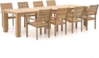 Rough Country Rustic Furniture ROUGH-S/ROUGH-X 320cm dining tuinset 9-delig stapelbaar