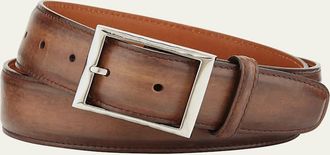 Berluti Mens Classic Burnished Leather Belt