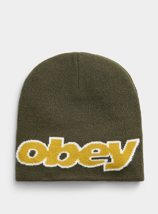 Obey Mens Byron logo cuffless Tuque Hat