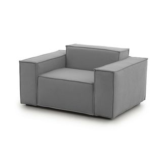 Dmora Sill&oacute;n Dbrogn, Sill&oacute;n, 100% Made In Italy, Sill&oacute;n Relax En Tela Tapizada, 160x95h70cm, Gris - Dmora