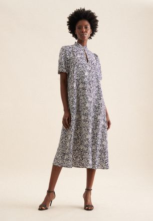 Seidensticker Sommerkleid SEIDENSTICKER Schwarze Rose, Damen, Gr. S(36), Normalgr&ouml;ssen, blau (dunkelblau), 100% Viskose, gebl&uuml;mt, regular fit, Rundhals, Kleider Som