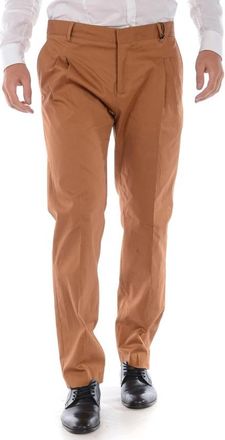 Daniele Alessandrini Wijde Suit Broek - Heren - Nette broeken - Bruin - XL - Katoen - Broeken