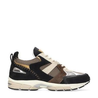 Shabbies Amsterdam Abbey Run suède sneakers bruin/zwart