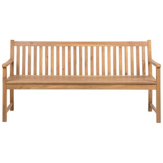 Beliani Beliani - Banco De Jard&iacute;n De Madera De Acacia Clara 180 Cm Con Listones Estilo R&uacute;stico Capacidad Para 3 Personas Vivara