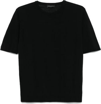 Roberto Collina Girocollo MC - Heren - T-shirts - Zwart - 3XL - Katoen - Tops