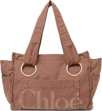 Chlo&eacute; Roze Oversized Eyelet Tas - Dames - Shoppers - Roze - ONE Size - Katoen - Tassen