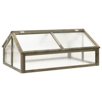 Berkfield Home Greenhouse Grey 114x80x50 cm Firwood | Size: 114 x 80 x 50 cm