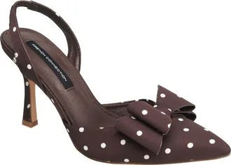 French Connection Betti Bow Slingback Heel in Brown at Nordstrom, Size 10