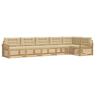 vidaXL Conjunto De Sof&aacute;s De Exterior 6 Uds. Y Beige Poli&eacute;ster Vidaxl