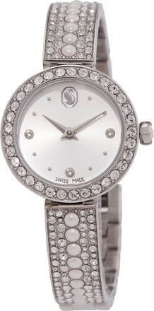 Swarovski Matrix Pearl Bangle Quartz Crystal Silver Dial Ladies Watch 5743680