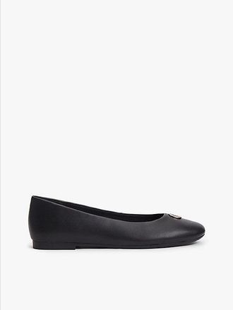 Tommy Hilfiger TH Monogram Plaque Leather Ballerinas