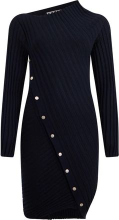 Philosophy di Lorenzo Serafini Asymmetrische Jurk - Dames - Kleedjes - Zwart - 2XS - Polyester - Kleedjes