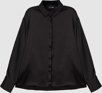 Jeanne Vouland Chemise Ross Satin&eacute;e Noire