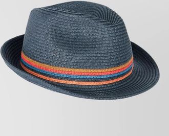 Paul Smith fedora hat multicolor band short brim