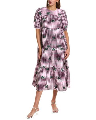 Red Valentino Red Valentino Printed Tiered Midi Dress