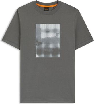 BOSS Printed-artwork T-shirt in cotton jersey