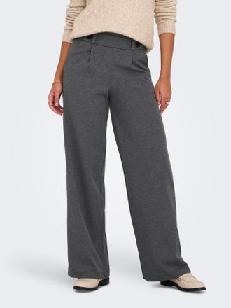 Jacqueline de Yong Jerseyhose JDY JDYGEGGO NEW LONG PANT JRS NOOS, Damen, Gr. XL (42), L&auml;nge 32, grau (medium grau melange detail:schwarz buttons), Jersey, Obermaterial: