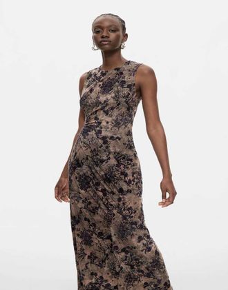 Desigual Vestito lungo floccato nero