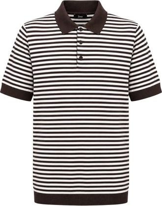 Herno Tops, Heren, Bruin, L, Katoen, Korte mouw katoenen polo
