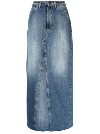 3x1 raw-cut denim maxi skirt - women - Cotton - 25 - Blue