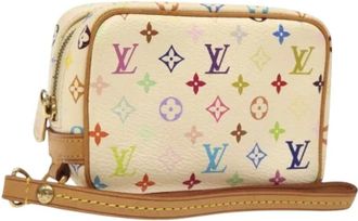 Louis Vuitton Pre-owned Clutches, female, White, Size: ONE SIZE Pre-owned Canvas Pouch