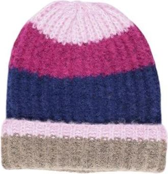 Pieces Blauwe Acryl Wintermuts Dames Collectie - Dames - Hoeden - Veelkleurig - ONE Size - Polyester - Accessoires