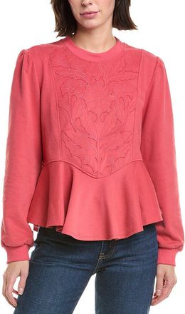 Fate Embossed Floral Peplum Sweatshirt