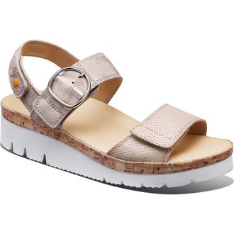 Samuel Hubbard Portola Two Strap Sandal in Textured Pearl Leather at Nordstrom, Size 8.5